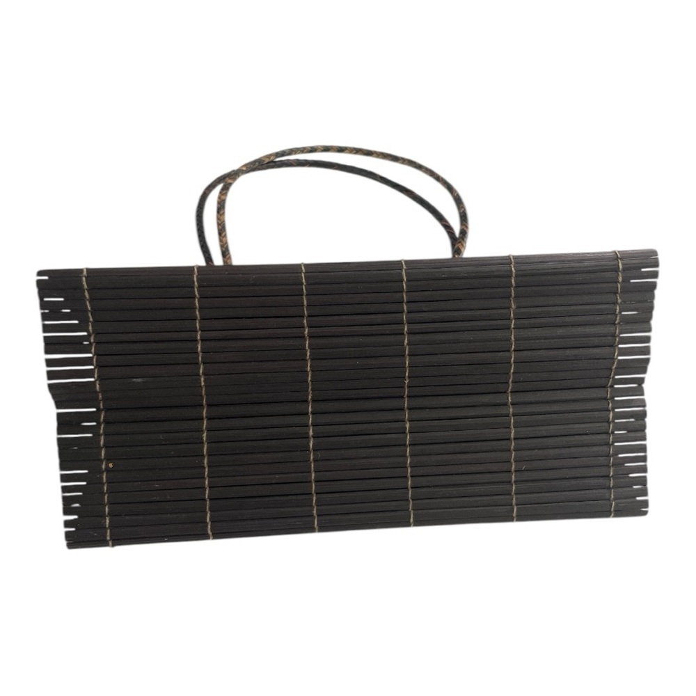 Natural Eco-Friendly Bamboo Handbag with Strap - Large - Dark brown. - Picture 7 of 11